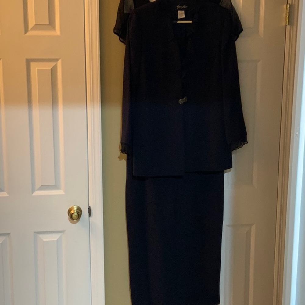 Sunny Choi 2 piece navy blue formal dress